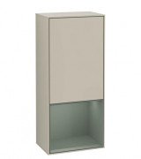 Шкафчик для ванной Villeroy & Boch Finion 41,8х93,6х27 см петли справа с подсветкой МДФ песок матовый лак/оливковый матовый лак F550GMHH