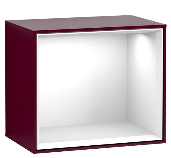 Стеллаж для ванной Villeroy & Boch Finion 41,8х35,6х27 см с подсветкой МДФ пион матовый лак/глянцевый белый лак F580GFHB