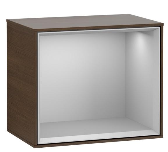 Стелаж для ванної Villeroy & Boch Finion 41,8 х35, 6х27 см з підсвічуванням ДСП шпон волоського горіха / світло-сірий матовий лак F580GJGN