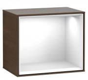 Стелаж для ванної Villeroy & Boch Finion 41,8х35,6х27 см з підсвічуванням ДСП шпон волоського горіха/глянсовий білий лак F580GFGN