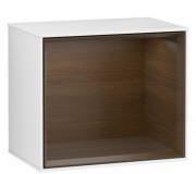 Стелаж для ванної Villeroy & Boch Finion 41,8х35,6х27 см з підсвічуванням МДФ глянсовий білий лак/шпон волоського горіха F580GNGF