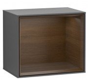 Стелаж для ванної Villeroy & Boch Finion 41,8 х35, 6х27 см з підсвічуванням МДФ антрацит матовий лак/шпон волоського горіха F580GNGK