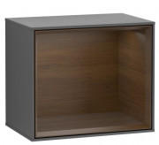 Стеллаж для ванной Villeroy & Boch Finion 41,8х35,6х27 см с подсветкой МДФ антрацит матовый лак/шпон грецкого ореха F580GNGK