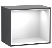 Стеллаж для ванной Villeroy & Boch Finion 41,8х35,6х27 см с подсветкой МДФ темно-синий матовый лак/глянцевый белый лак F580GFHG