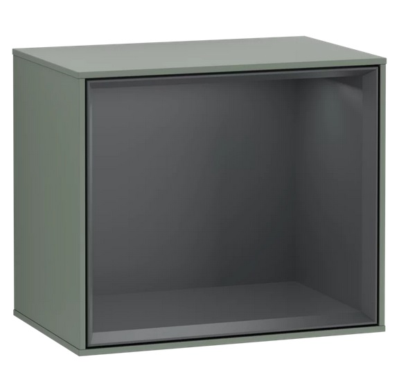 Стелаж для ванної Villeroy & Boch Finion 41,8 х35, 6х27 см з підсвічуванням МДФ оливковий матовий лак/темно-синій матовий лак F580HGGM