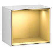 Стеллаж для ванной Villeroy & Boch Finion 41,8х35,6х27 см с подсветкой МДФ белый матовый лак/золотой матовый лак F580HFMT