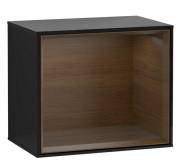 Стелаж для ванної Villeroy & Boch Finion 41,8х35,6х27 см з підсвічуванням МДФ глянсовий чорний лак/шпон волоського горіха F580GNPH