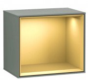 Стелаж для ванної Villeroy & Boch Finion 41,8 х35, 6х27 см з підсвічуванням МДФ оливковий матовий лак/золотий матовий лак F580HFGM