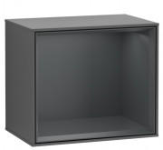 Стеллаж для ванной Villeroy & Boch Finion 41,8х35,6х27 см с подсветкой МДФ антрацит матовый лак/темно-синий матовый лак F580HGGK