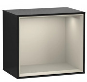 Стелаж для ванної Villeroy & Boch Finion 41,8х35,6х27 см з підсвічуванням МДФ глянсовий чорний лак/пісок матовий лак F580HHPH