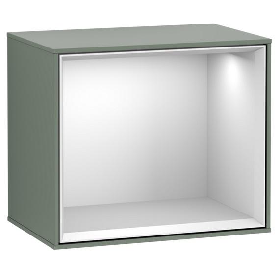 Стеллаж для ванной Villeroy & Boch Finion 41,8х35,6х27 см с подсветкой МДФ оливковый матовый лак/белый матовый лак F580MTGM