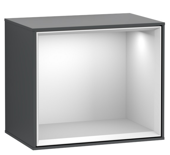 Стелаж для ванної Villeroy & Boch Finion 41,8х35,6х27 см з підсвічуванням МДФ темно-синій матовий лак/білий матовий лак F580MTHG