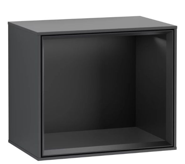 Стеллаж для ванной Villeroy & Boch Finion 41,8х35,6х27 см с подсветкой МДФ темно-синий матовый лак/черный матовый лак F580PDHG