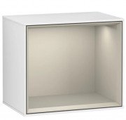 Стеллаж для ванной Villeroy & Boch Finion 41,8х35,6х27 см с подсветкой МДФ глянцевый белый лак/песок матовый лак F580HHGF