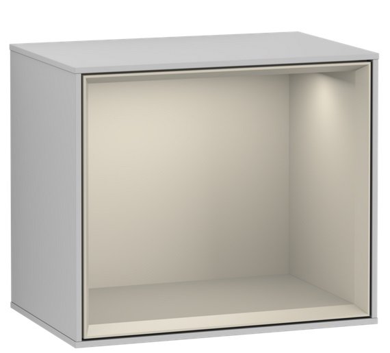 Стеллаж для ванной Villeroy & Boch Finion 41,8х35,6х27 см с подсветкой МДФ светло-серый матовый лак/песок матовый лак F580HHGJ