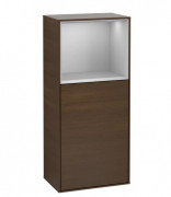 Шкафчик для ванной Villeroy & Boch Finion 41,8х93,6х27 см петли слева с подсветкой ДСП шпон грецкого ореха/светло-серый матовый лак G520GJGN