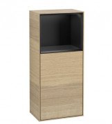 Шкафчик для ванной Villeroy & Boch Finion 41,8х93,6х27 см петли слева с подсветкой ДСП шпон дуба/черный матовый лак F520PDPC