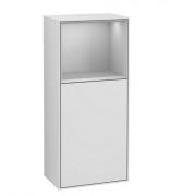 Шкафчик для ванной Villeroy & Boch Finion 41,8х93,6х27 см петли слева с подсветкой МДФ белый матовый лак/светло-серый матовый лак G520GJMT