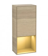 Шкафчик для ванной Villeroy & Boch Finion 41,8х93,6х27 см петли справа с подсветкой ДСП шпон дуба/золотой матовый лак F550HFPC