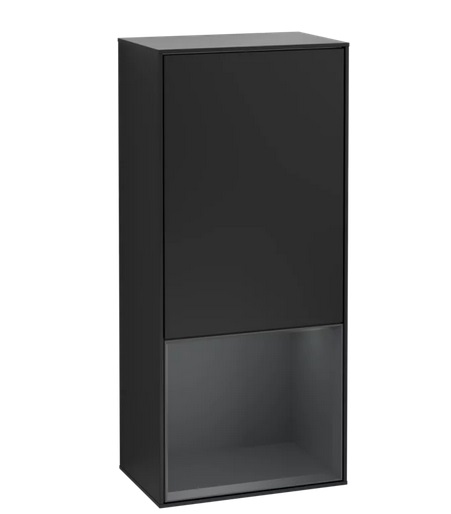Шафка для ванної Villeroy & Boch Finion 41,8х93,6х27 см петлі праворуч з підсвічуванням МДФ чорний матовий лак/темно-синій матовий лак F550HGPD