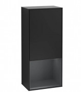 Шкафчик для ванной Villeroy & Boch Finion 41,8х93,6х27 см петли справа с подсветкой МДФ черный матовый лак/темно-синий матовый лак F550HGPD