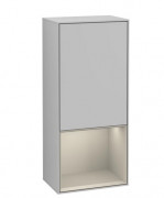 Шкафчик для ванной Villeroy & Boch Finion 41,8х93,6х27 см петли справа с подсветкой МДФ светло-серый матовый лак/песок матовый лак F550HHGJ