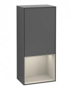 Шкафчик для ванной Villeroy & Boch Finion 41,8х93,6х27 см петли справа с подсветкой МДФ антрацит матовый лак/песок матовый лак F550HHGK