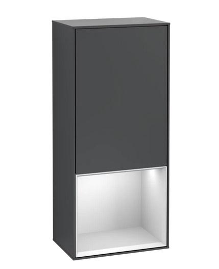 Шкафчик для ванной Villeroy & Boch Finion 41,8х93,6х27 см петли справа с подсветкой МДФ темно-синий матовый лак/белый матовый лак F550MTHG