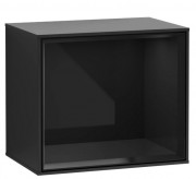 Стеллаж для ванной Villeroy & Boch Finion 41,8х35,6х27 см с подсветкой МДФ черный матовый лак/глянцевый черный лак F580PHPD
