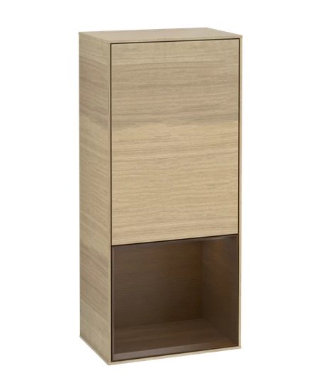 Шкафчик для ванной Villeroy & Boch Finion 41,8х93,6х27 см петли справа с подсветкой ДСП шпон дуба/шпон грецкого ореха F550GNPC