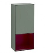 Шкафчик для ванной Villeroy & Boch Finion 41,8х93,6х27 см петли справа с подсветкой МДФ оливковый матовый лак/пион матовый лак F550HBGM