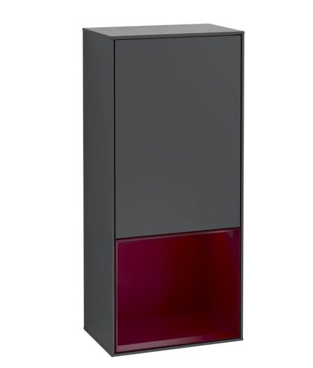 Шкафчик для ванной Villeroy & Boch Finion 41,8х93,6х27 см петли справа с подсветкой МДФ темно-синий матовый лак/пион матовый лак  F550HBHG