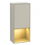 Шафка для ванної Villeroy & Boch Finion 41,8х93,6х27 см петлі праворуч з підсвічуванням МДФ пісок матовий лак/золотий матовий лак F550HFHH