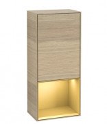 Шкафчик для ванной Villeroy & Boch Finion 41,8х93,6х27 см петли справа с подсветкой ДСП шпон дуба/золотой матовый лак F550HFPC