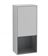 Шафка для ванної Villeroy & Boch Finion 41,8х93,6х27 см петлі праворуч з підсвічуванням МДФ світло-сірий матовий лак/темно-синій матовий лак F550HGGJ