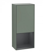 Шкафчик для ванной Villeroy & Boch Finion 41,8х93,6х27 см петли спраа с подсветкой МДФ оливковый матовый лак/темно-синий матовый лак F550HGGM