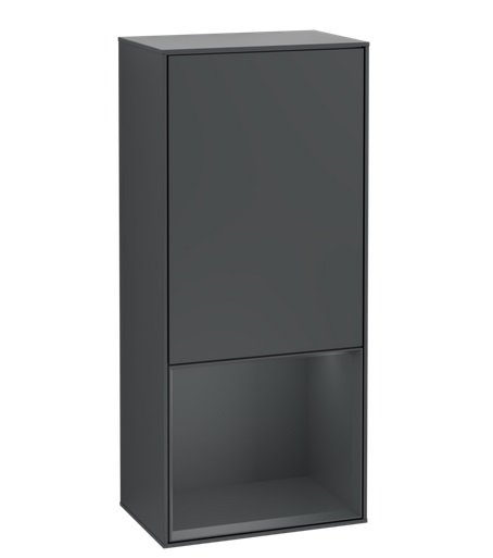 Шкафчик для ванной Villeroy & Boch Finion 41,8х93,6х27 см петли справа с подсветкой МДФ темно-синий матовый лак F550HGHG