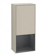 Шкафчик для ванной Villeroy & Boch Finion 41,8х93,6х27 см петли справа с подсветкой МДФ песок матовый лак/темно-синий матовый лак F550HGHH