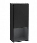 Шкафчик для ванной Villeroy & Boch Finion 41,8х93,6х27 см петли справа с подсветкой МДФ черный матовый лак/темно-синий матовый лак F550HGPD