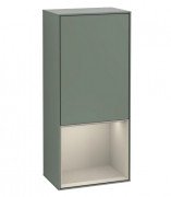 Шкафчик для ванной Villeroy & Boch Finion 41,8х93,6х27 см петли справа с подсветкой МДФ оливковый матовый лак/песок матовый лак F550HHGM