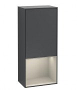 Шкафчик для ванной Villeroy & Boch Finion 41,8х93,6х27 см петли справа с подсветкой МДФ темно-синий матовый лак/песок матовый лак F550HHHG