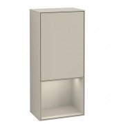 Шафка для ванної Villeroy & Boch Finion 41,8х93,6х27 см петлі праворуч з підсвічуванням МДФ пісок матовий лак F550HHHH