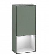 Шкафчик для ванной Villeroy & Boch Finion 41,8х93,6х27 см петли справа с подсветкой МДФ оливковый матовый лак/белый матовый лак F550MTGM