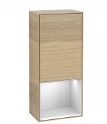 Шафка для ванної Villeroy & Boch Finion 41,8х93,6х27 см петлі праворуч з підсвічуванням ДСП шпон дуба/білий матовий лак F550MTPC