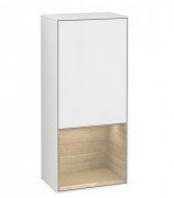 Шкафчик для ванной Villeroy & Boch Finion 41,8х93,6х27 см петли справа с подсветкой МДФ глянцевый белый лак/шпон дуба F550PCGF