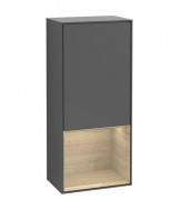 Шкафчик для ванной Villeroy & Boch Finion 41,8х93,6х27 см петли справа с подсветкой МДФ антрацит матовый лак/шпон дуба F550PCGK