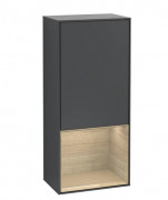 Шкафчик для ванной Villeroy & Boch Finion 41,8х93,6х27 см петли справа с подсветкой ДСП темно-синий матовый лак/шпон дуба F550PCHG