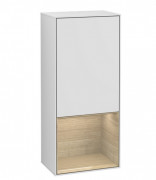 Шкафчик для ванной Villeroy & Boch Finion 41,8х93,6х27 см петли справа с подсветкой МДФ белый матовый лак/шпон дуба F550PCMT