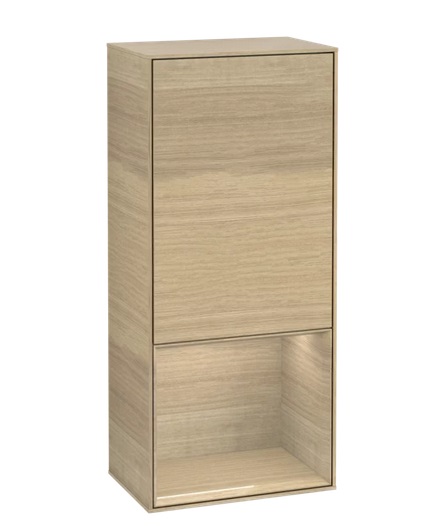 Шкафчик для ванной Villeroy & Boch Finion 41,8х93,6х27 см петли справа с подсветкой ДСП шпон дуба F550PCPC