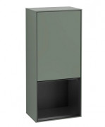 Шкафчик для ванной Villeroy & Boch Finion 41,8х93,6х27 см петли справа с подсветкой МДФ оливковый матовый лак/черный матовый лак F550PDGM